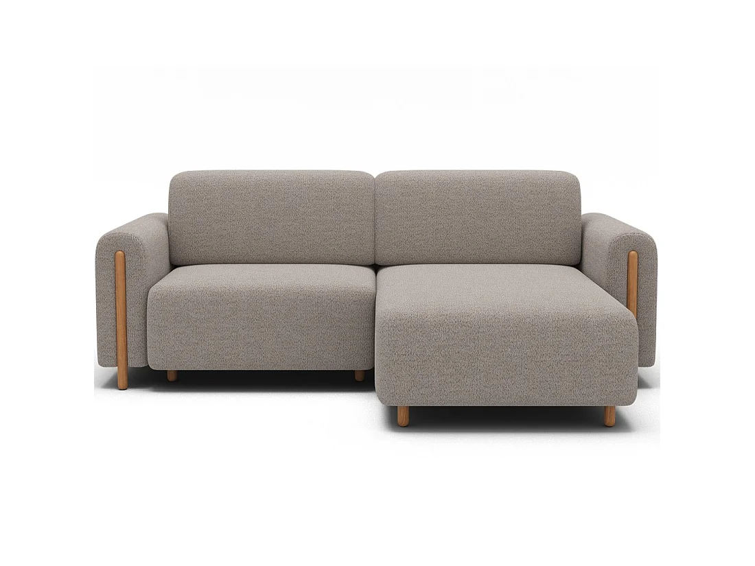 Canapé d'angle convertible ARVESSA sable chenille – Angle droit