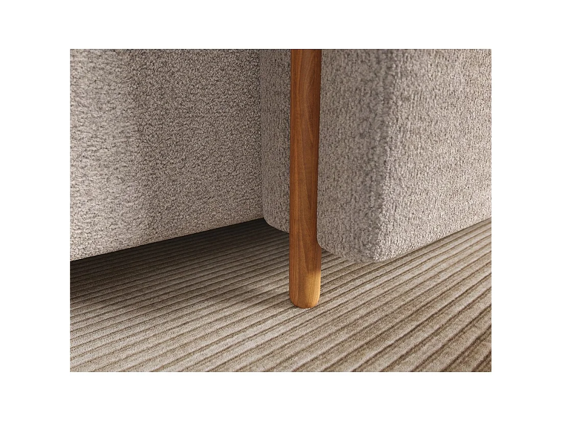 Canapé d'angle convertible ARVESSA sable chenille – Angle droit