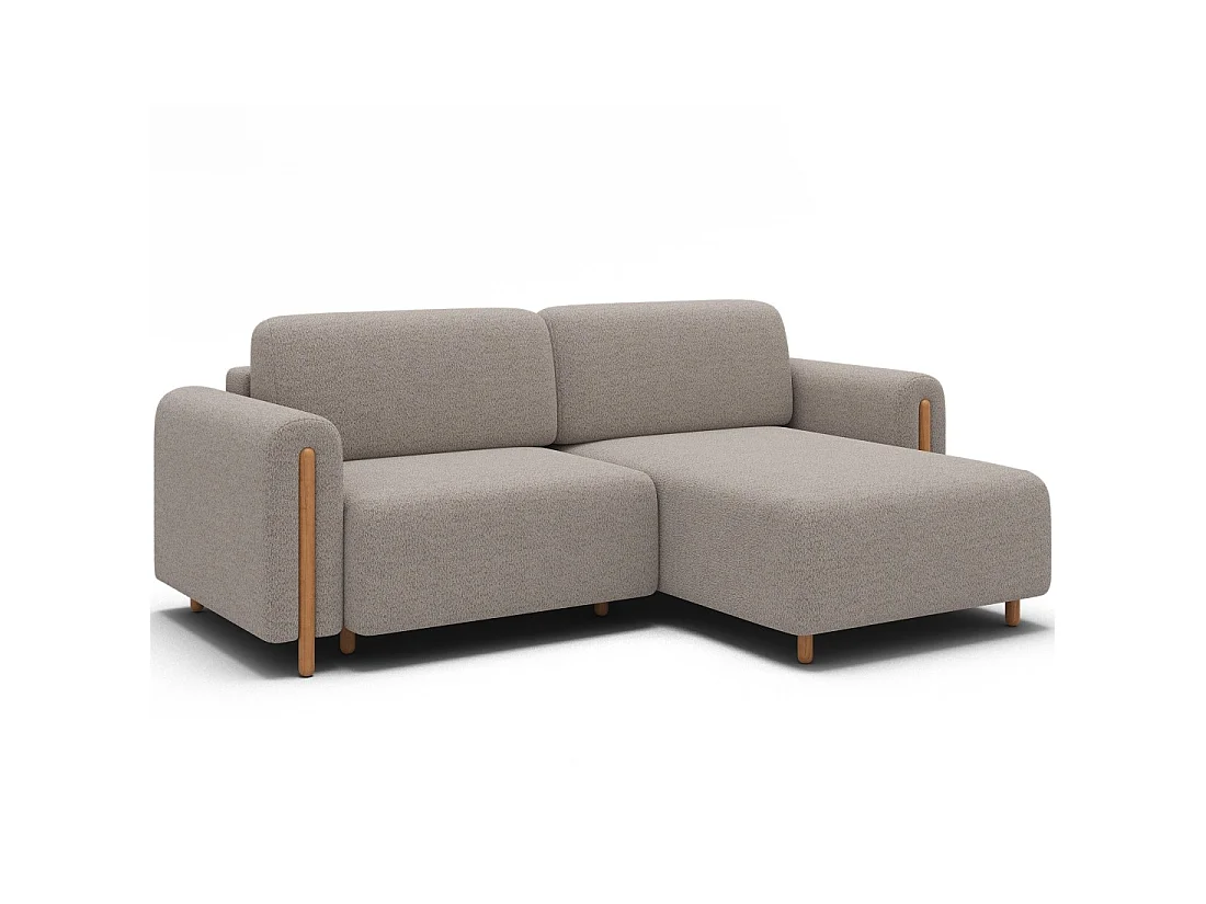 Canapé d'angle convertible ARVESSA sable chenille – Angle droit