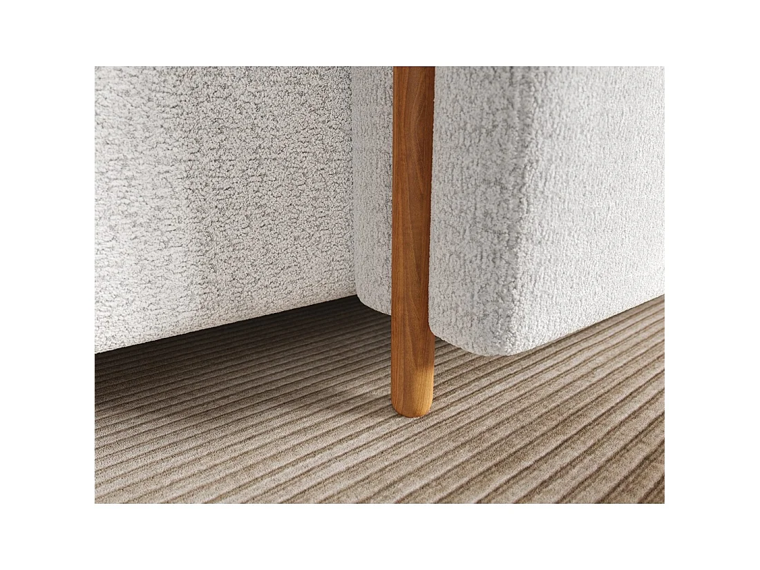 Canapé d'angle convertible ARVESSA blanc alpin chenille – Angle droit