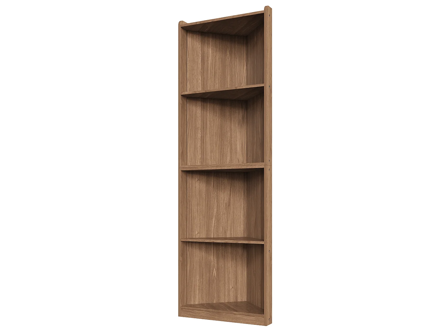 Étagère d'angle en MDF aspect noyer - Pour salon et cuisine, bibliothèque
