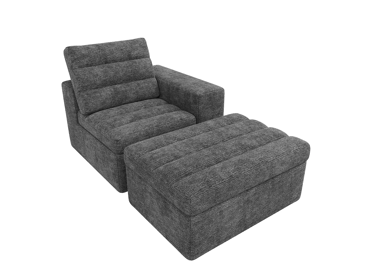 Canapé d'angle moderne en forme de L - design sans cadre - aucun assemblage requis - combinaison libre - tissu chenille - gris clair