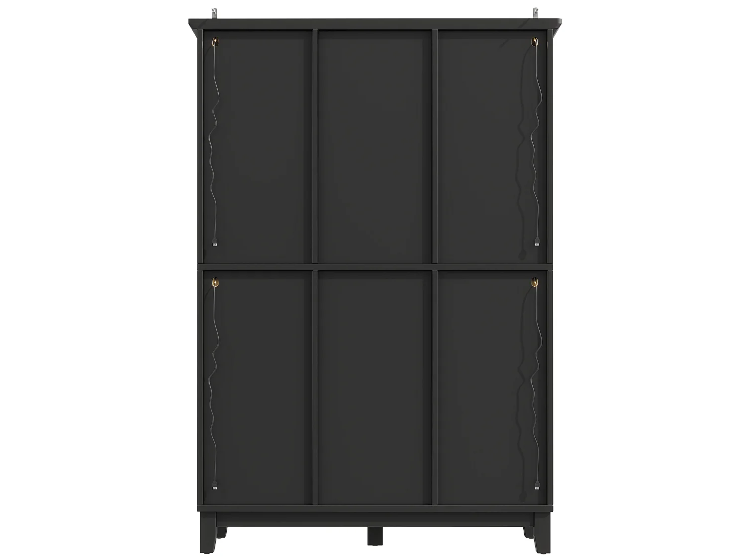 Vitrine preta com iluminação LED, 3 gavetas, prateleira em vidro e 4 portas em vidro, 120 x 40 x 180,5 cm
