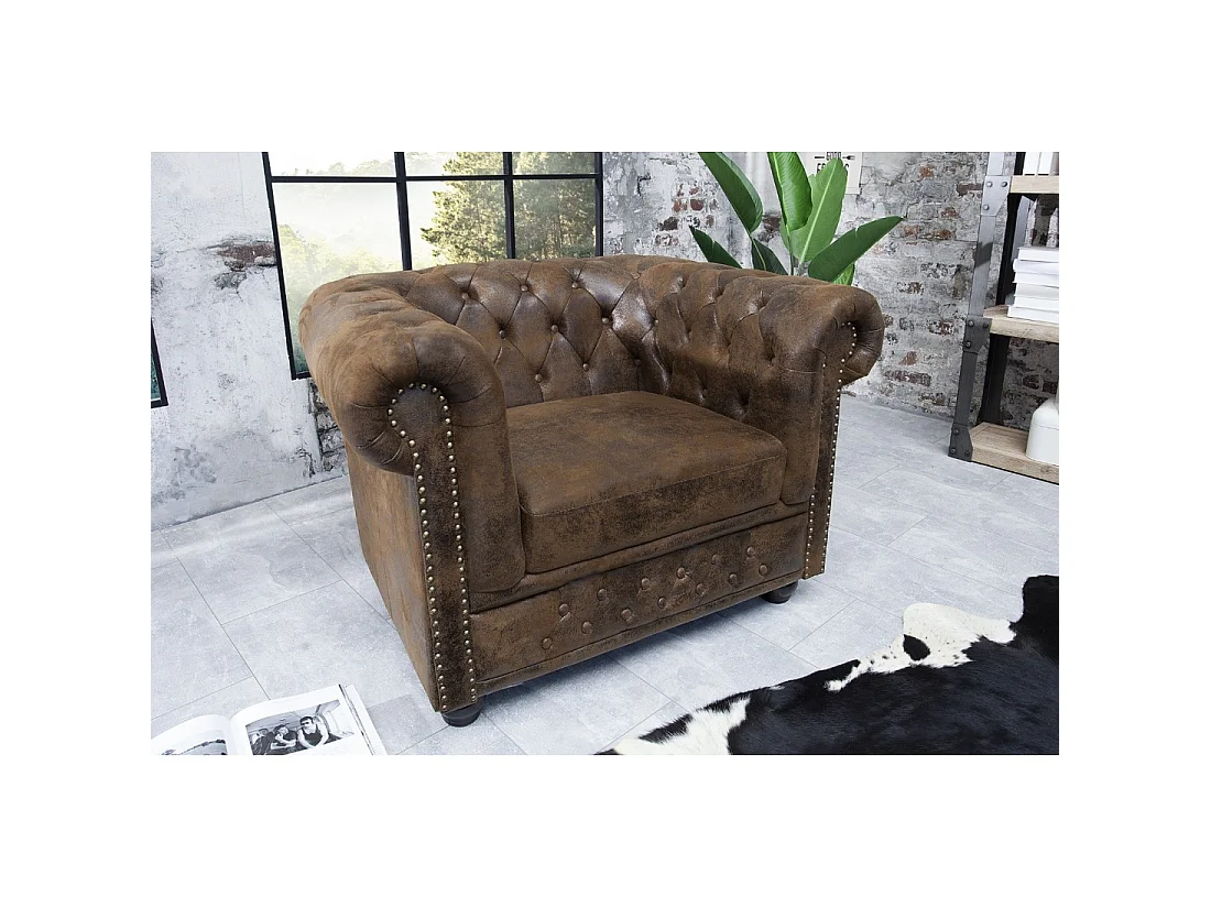 Fauteuil EDGAR – Marron – Style baroque