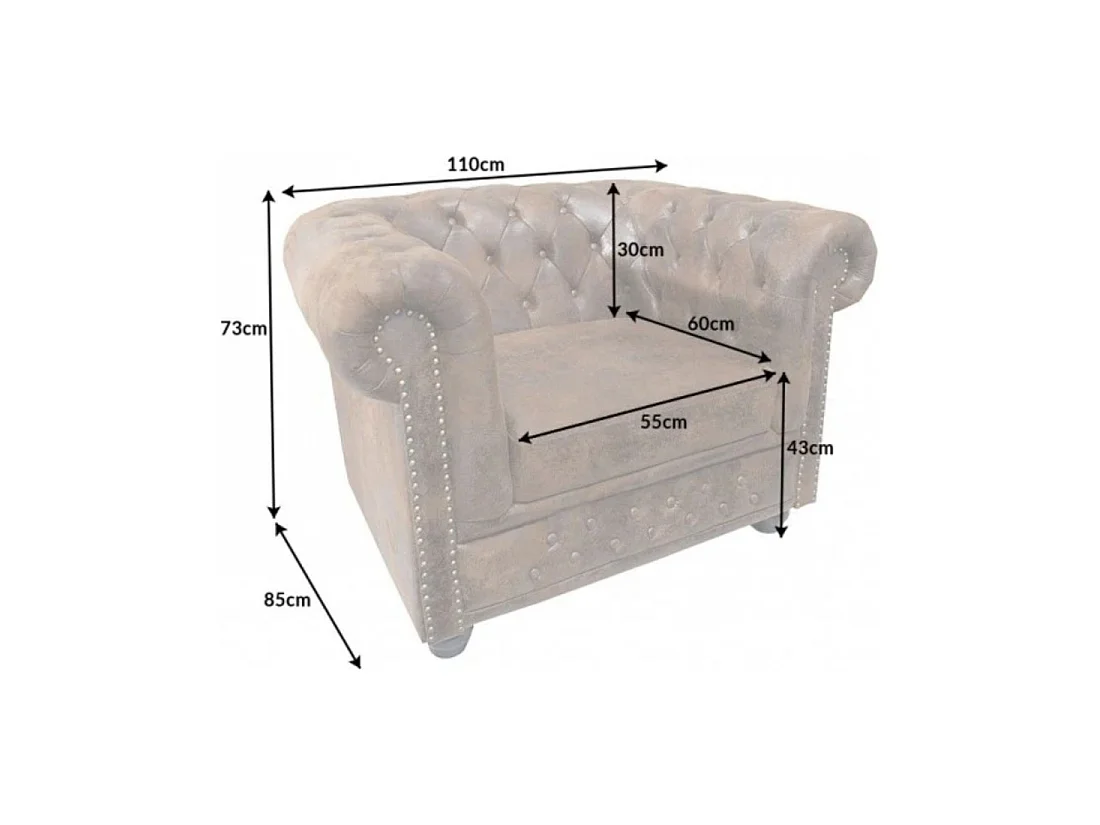 Fauteuil EDGAR – Marron – Style baroque