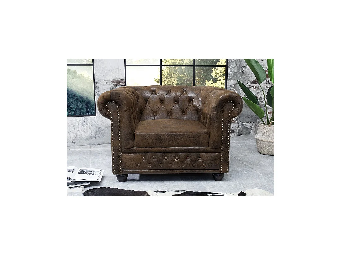 Fauteuil EDGAR – Marron – Style baroque
