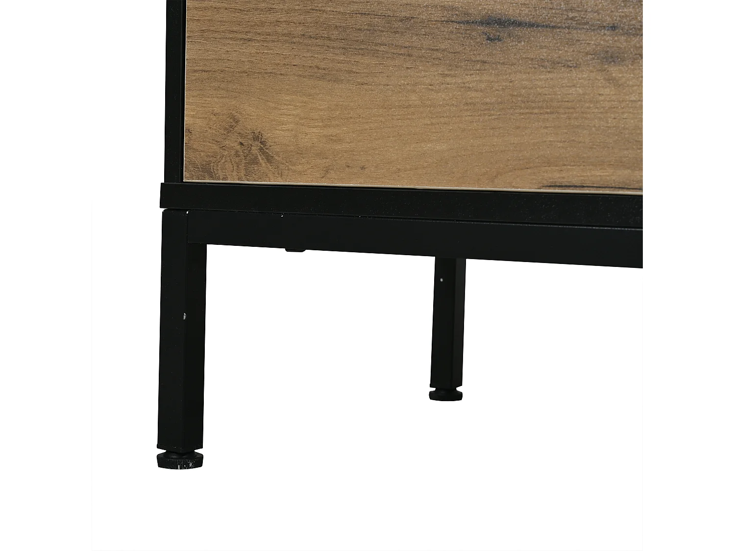 Meuble TV noir et bois avec 2 portes et 1 tiroir - Pour télé 70 pouces 170 x 35 x 50 cm