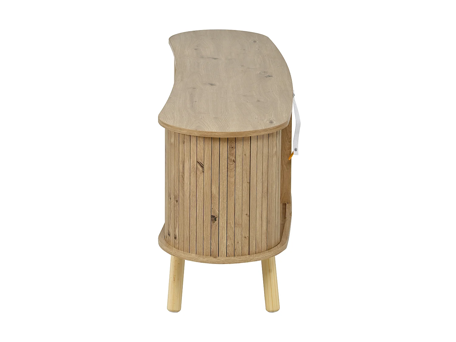 TV-meubel met 2 schuifdeuren en 2 lades - Licht naturel, 160x36,5x55 cm