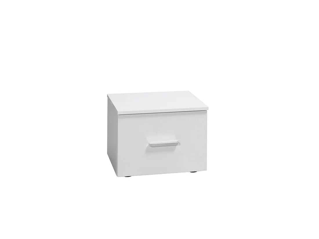 Ensemble lit PANAREA 180x200 avec LED, sommier et chevets – Blanc brillant – Lit design moderne