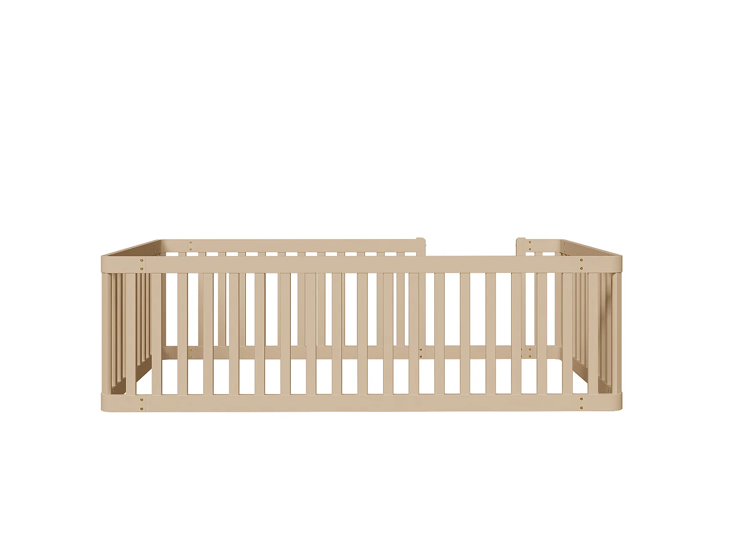 Lit enfant en bois 90x200 avec barrière, Sans sommier à lattes - Couleur bois