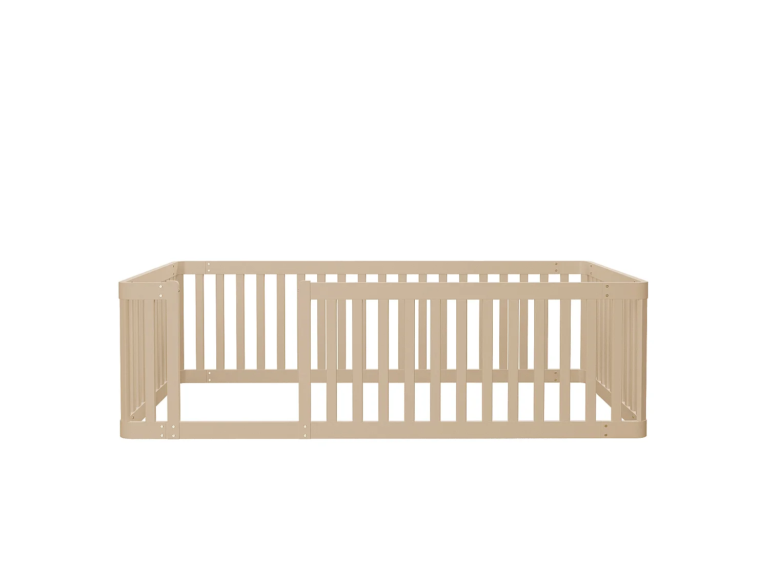 Lit enfant en bois 90x200 avec barrière, Sans sommier à lattes - Couleur bois