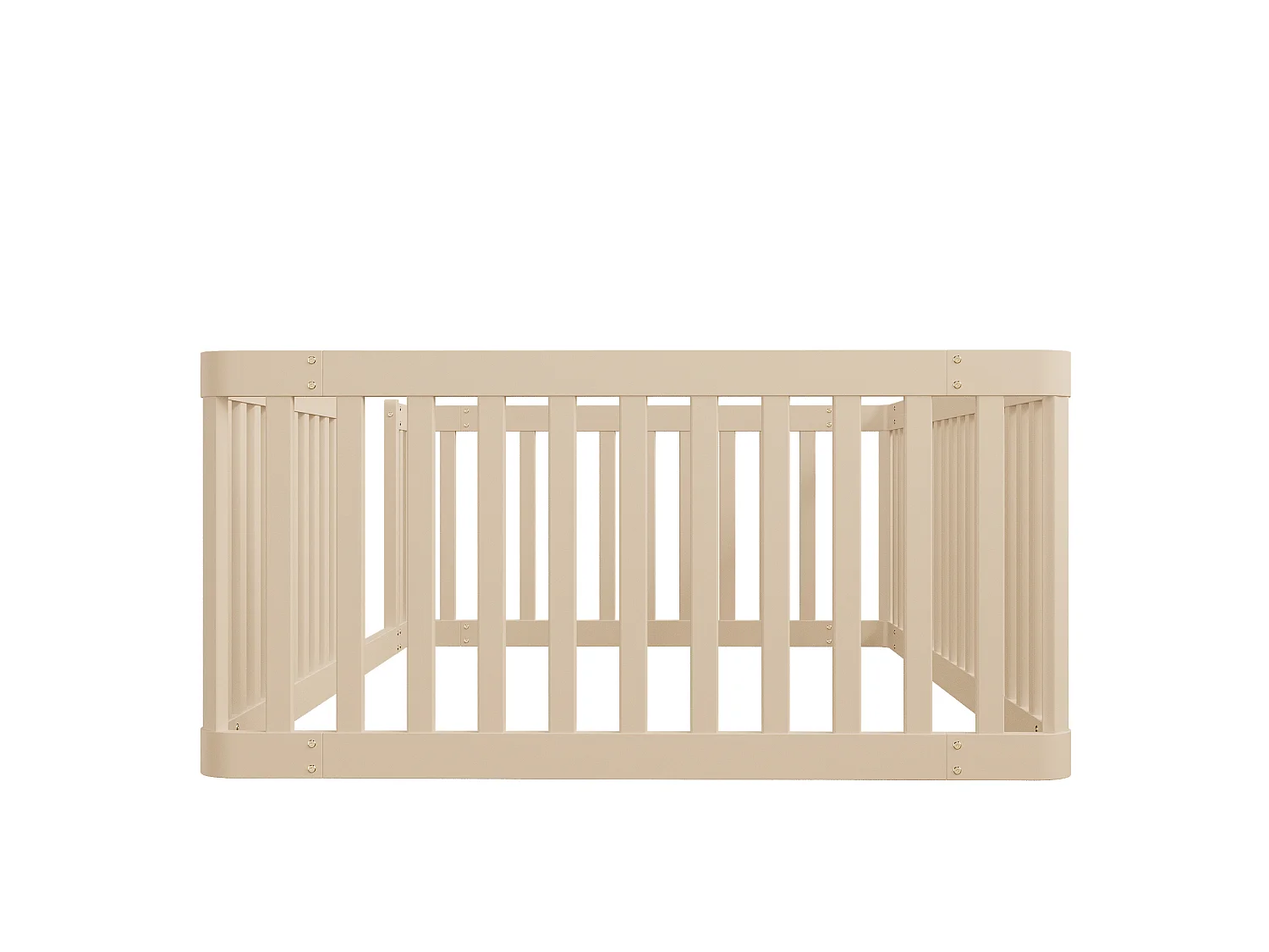 Lit enfant en bois 90x200 avec barrière, Sans sommier à lattes - Couleur bois