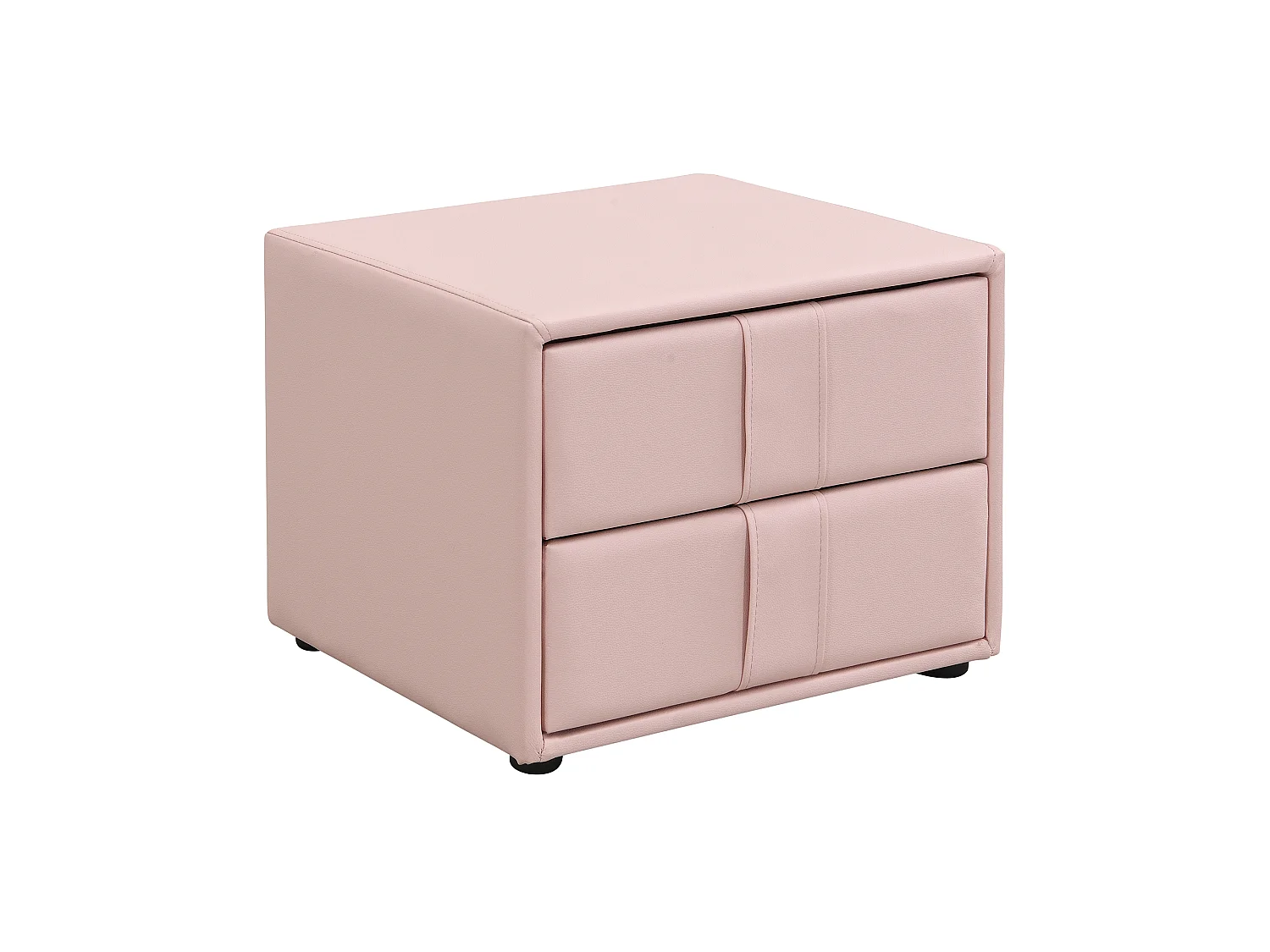 Lit enfant 90x200 cm avec table de chevet - Tête de lit mignonne en forme d'ours - Rose velours