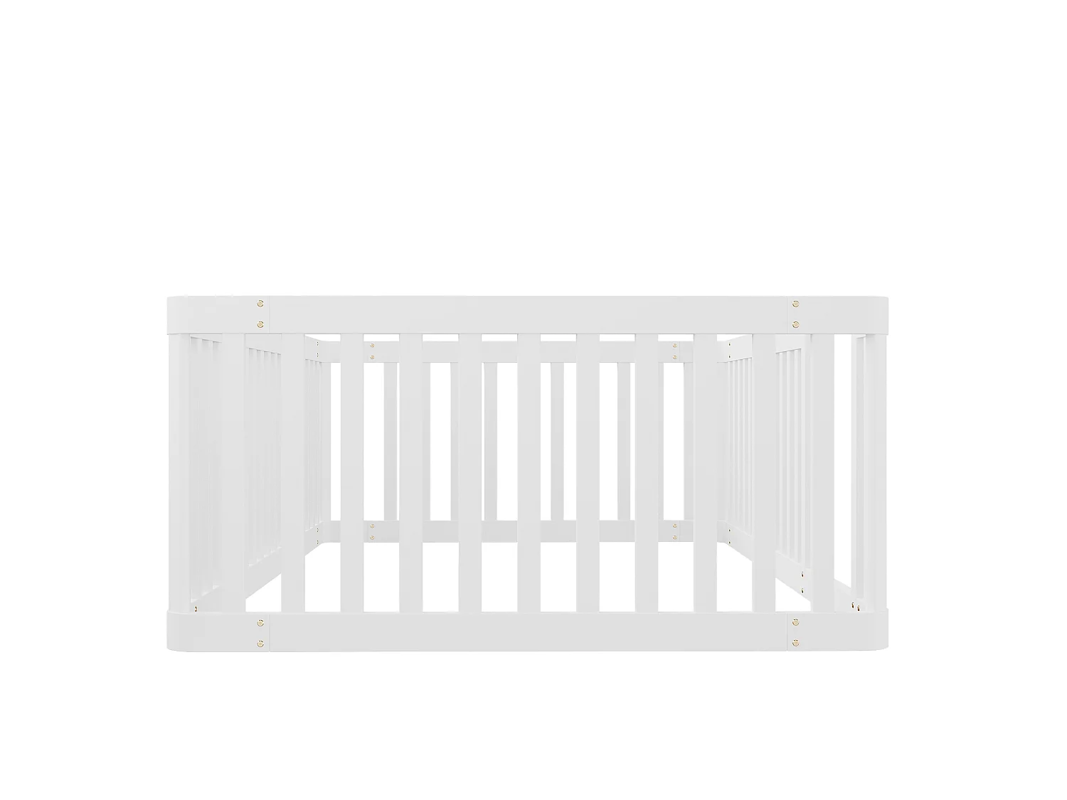 Lit enfant en bois 90x200 avec barrière, Sans sommier à lattes - Blanc