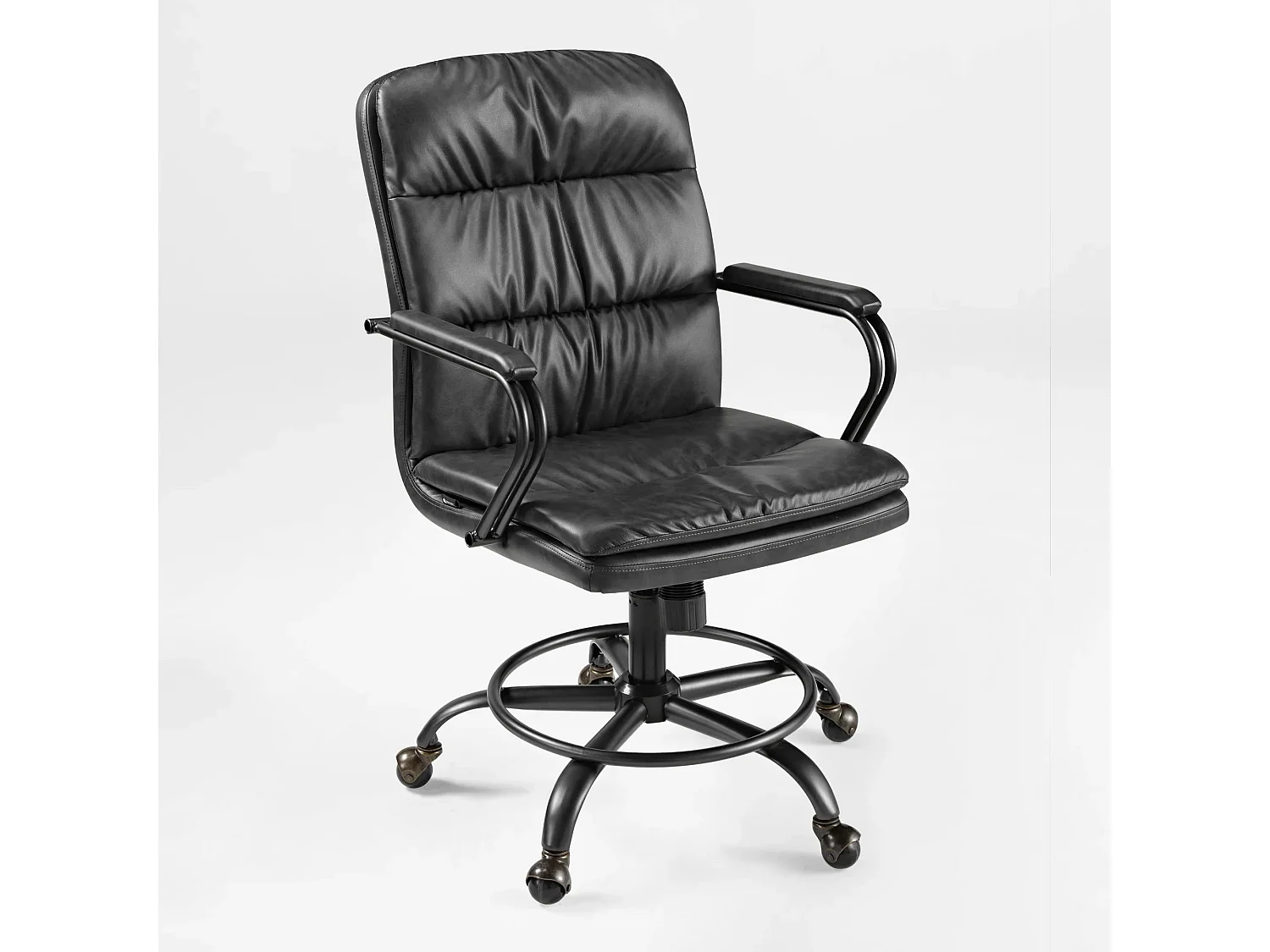 Eureka Ergonomic Fauteuil de Bureau Vintage en Cuir PU, Chaise de Bureau Pivotante à 360° avec Roulettes,  Réglable en Hauteur, Siège d'Ordinateur Ergonomique