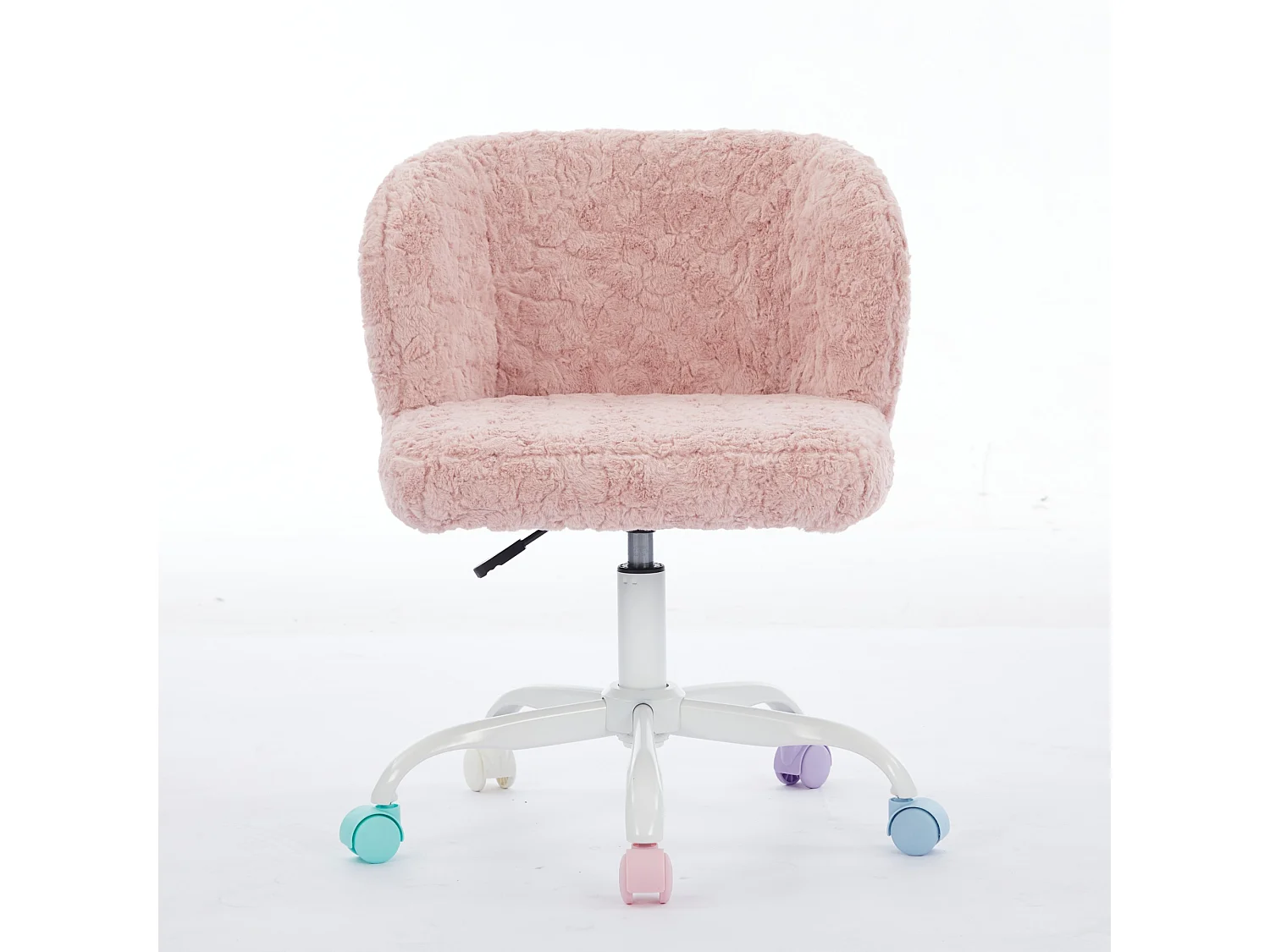 Chaise de bureau pivotante en tissu rose avec réglable hauteur - Pour chambre, bureau et dortoir