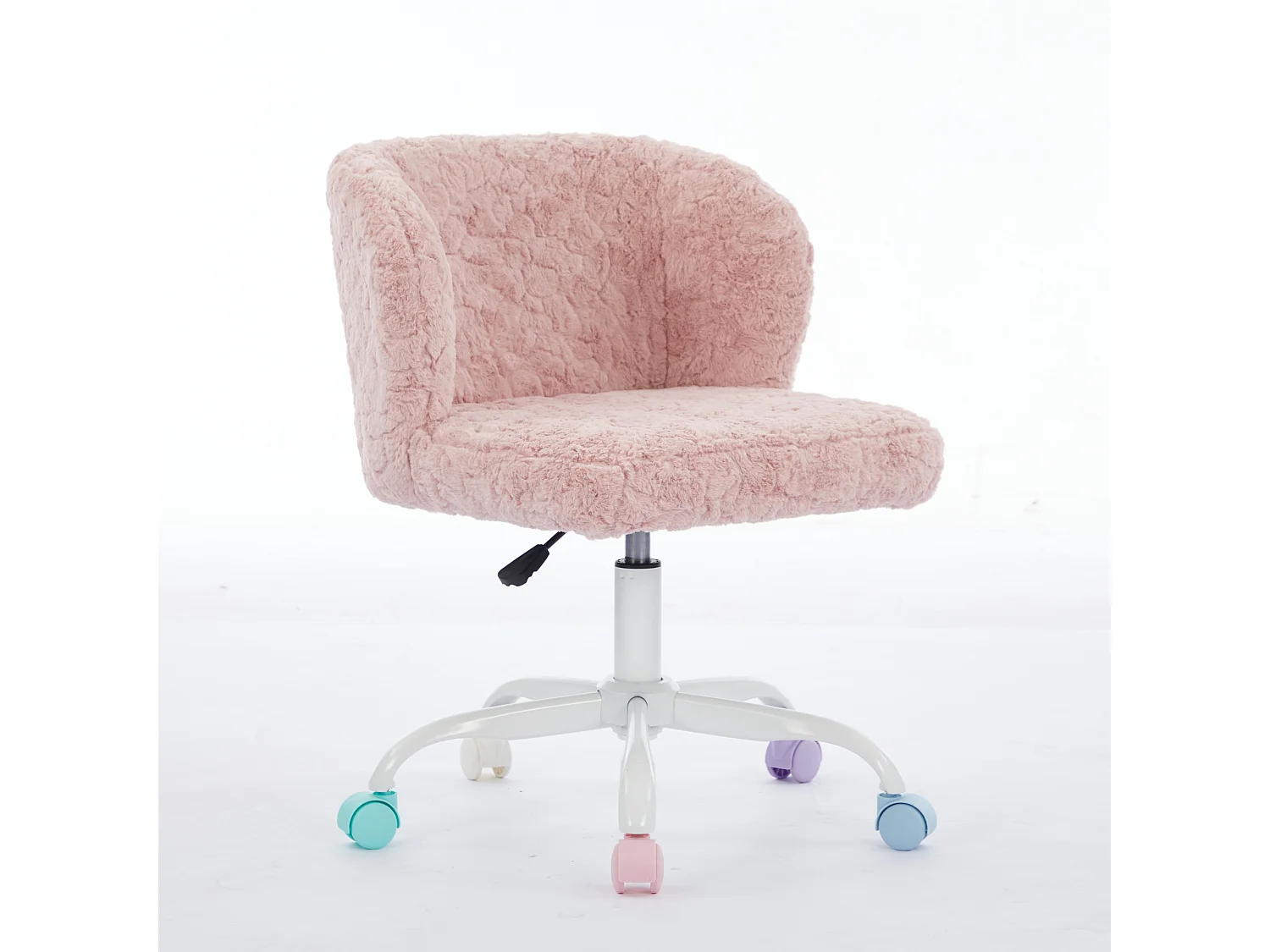 Chaise de bureau pivotante en tissu rose avec réglable hauteur - Pour chambre, bureau et dortoir