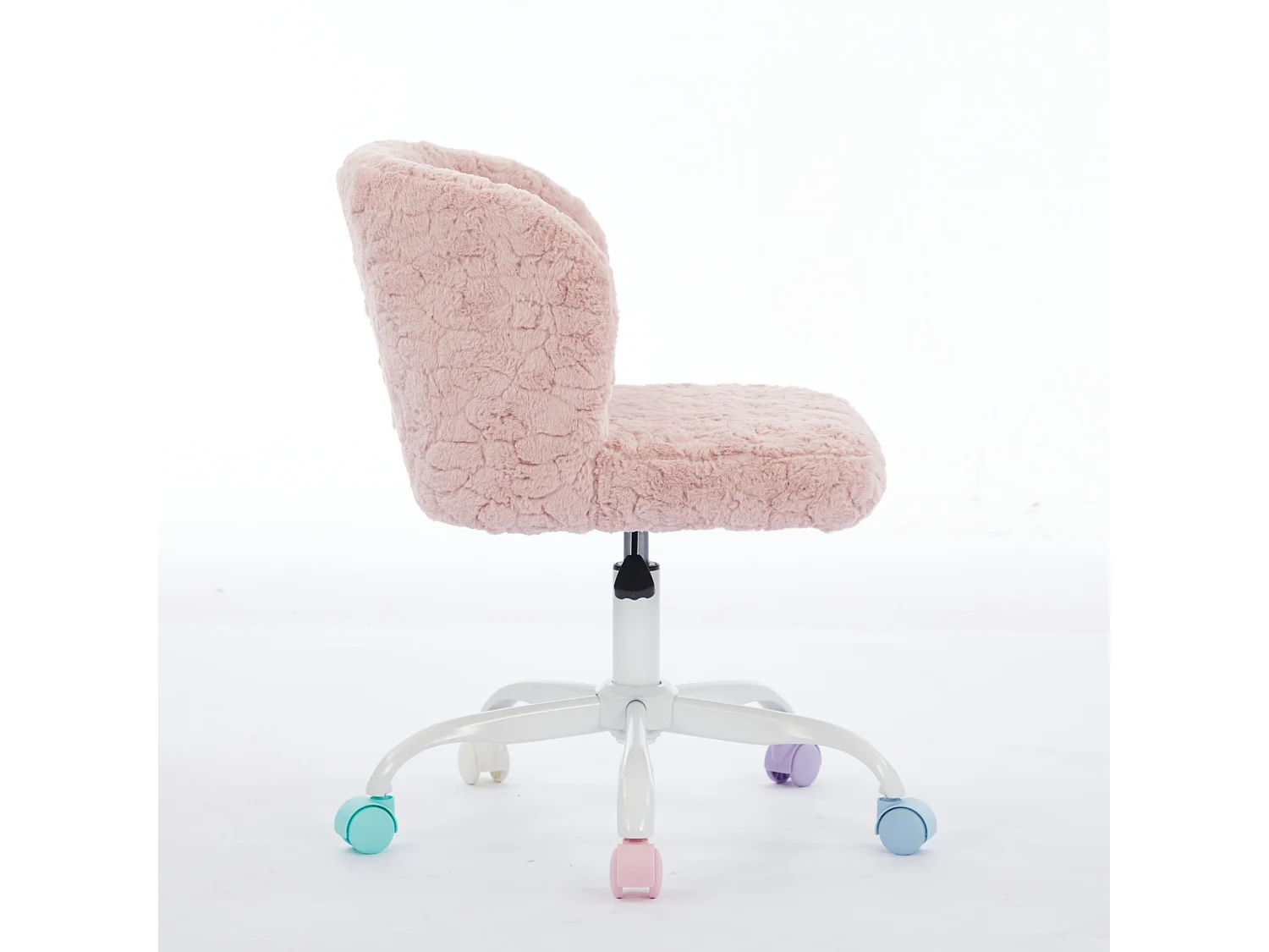 Chaise de bureau pivotante en tissu rose avec réglable hauteur - Pour chambre, bureau et dortoir