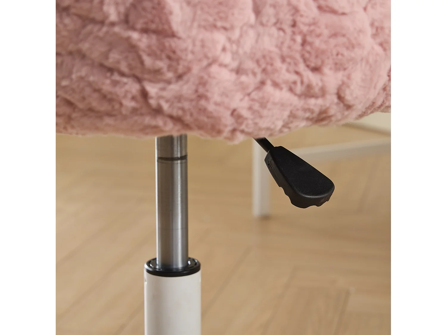Chaise de bureau pivotante en tissu rose avec réglable hauteur - Pour chambre, bureau et dortoir