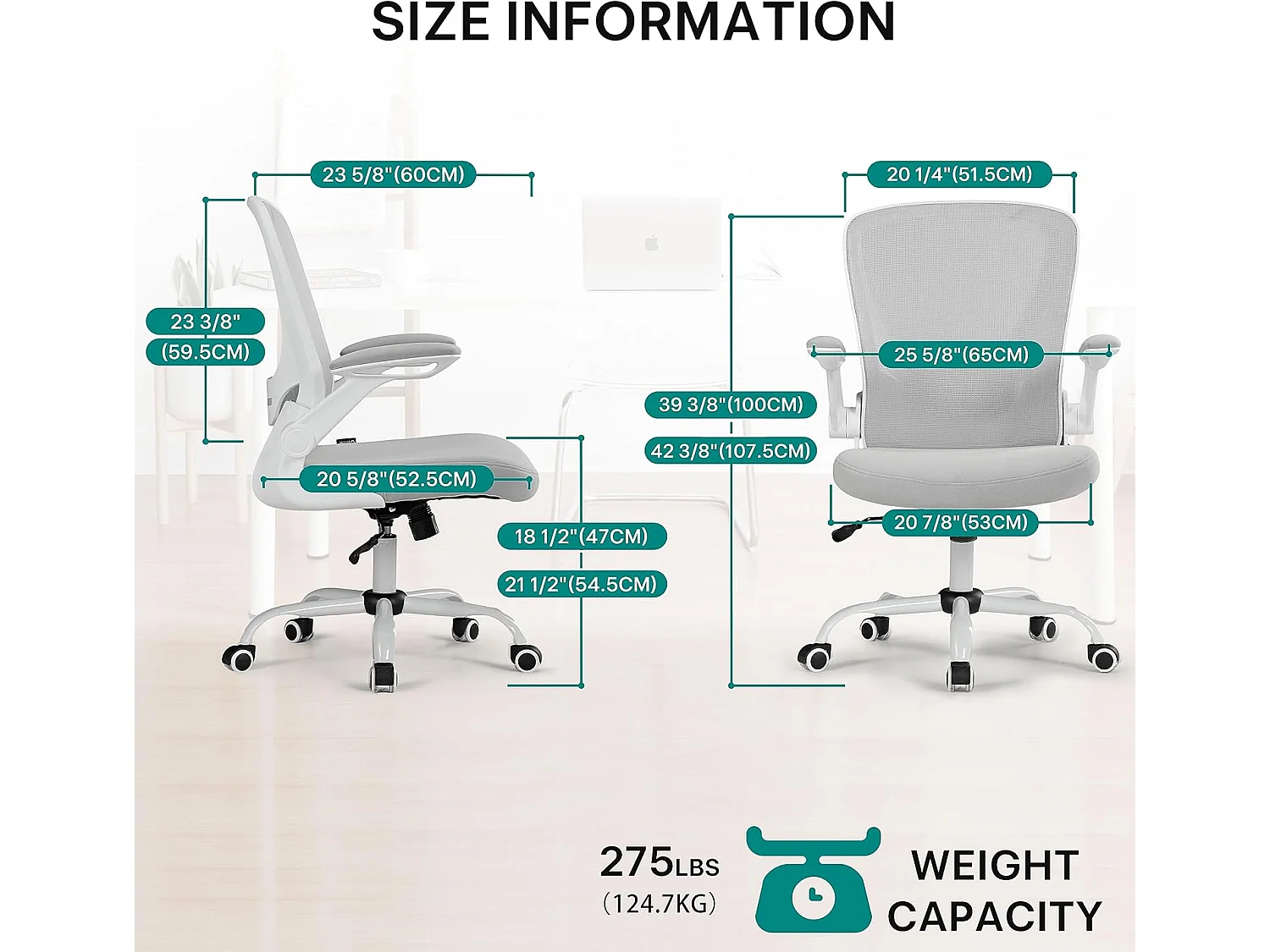 Chaise bureau ergonomique maille respirante, soutien lombaire réglable, accoudoirs rabattables