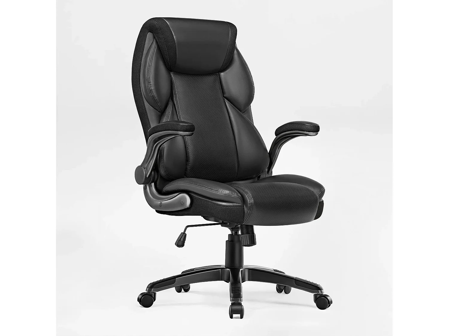 Fauteuil bureau gaming simili cuir, accoudoirs rabattables. Haut dossier hauteur ajustable, rotation 360°, adapté usage domestique et professionnel