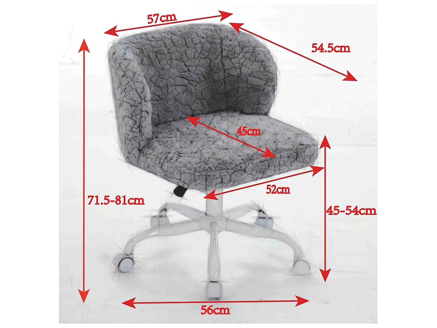 Chaise de bureau pivotante en tissu violet avec réglable hauteur - Pour chambre, bureau et dortoir