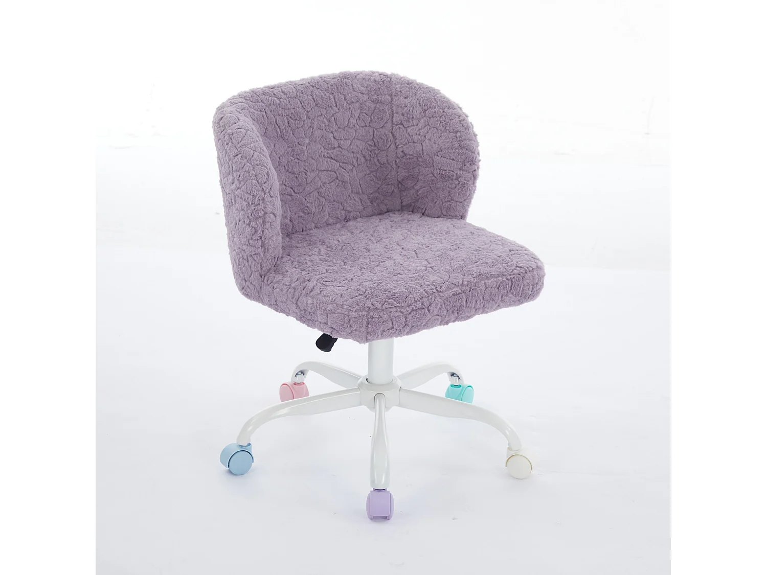Chaise de bureau pivotante en tissu violet avec réglable hauteur - Pour chambre, bureau et dortoir