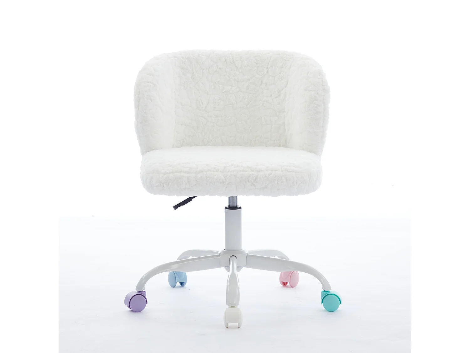Chaise de bureau pivotante en tissu crème avec réglable hauteur - Pour chambre, bureau et dortoir