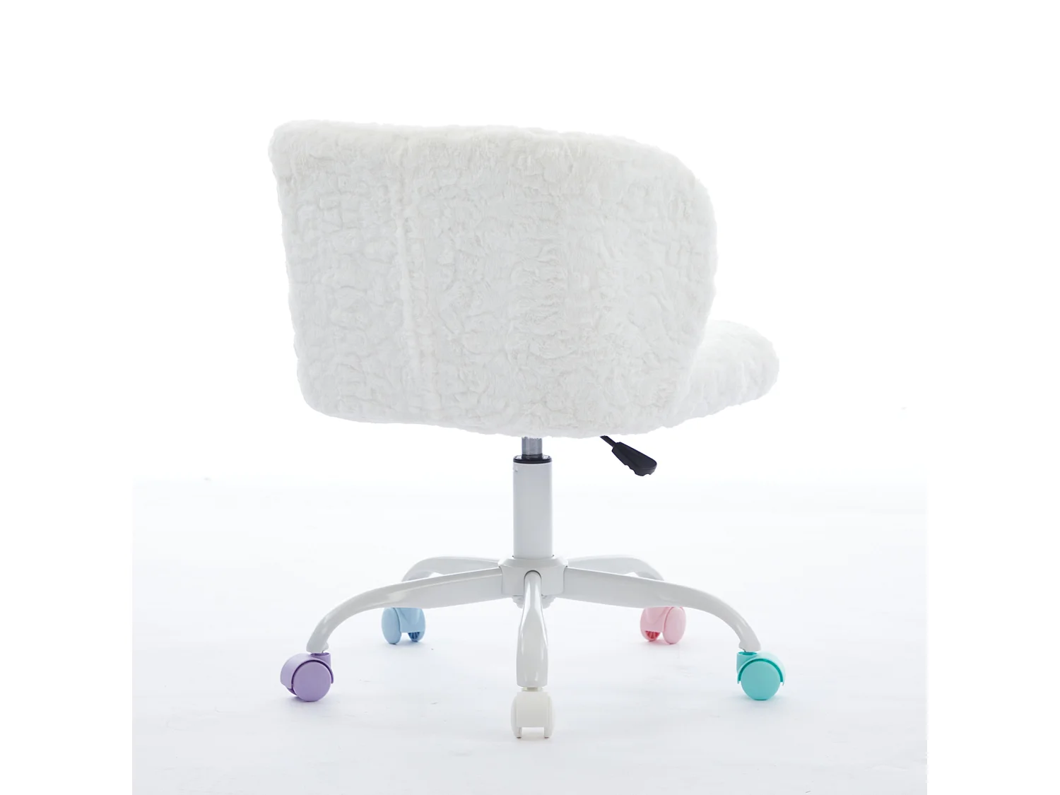 Chaise de bureau pivotante en tissu crème avec réglable hauteur - Pour chambre, bureau et dortoir