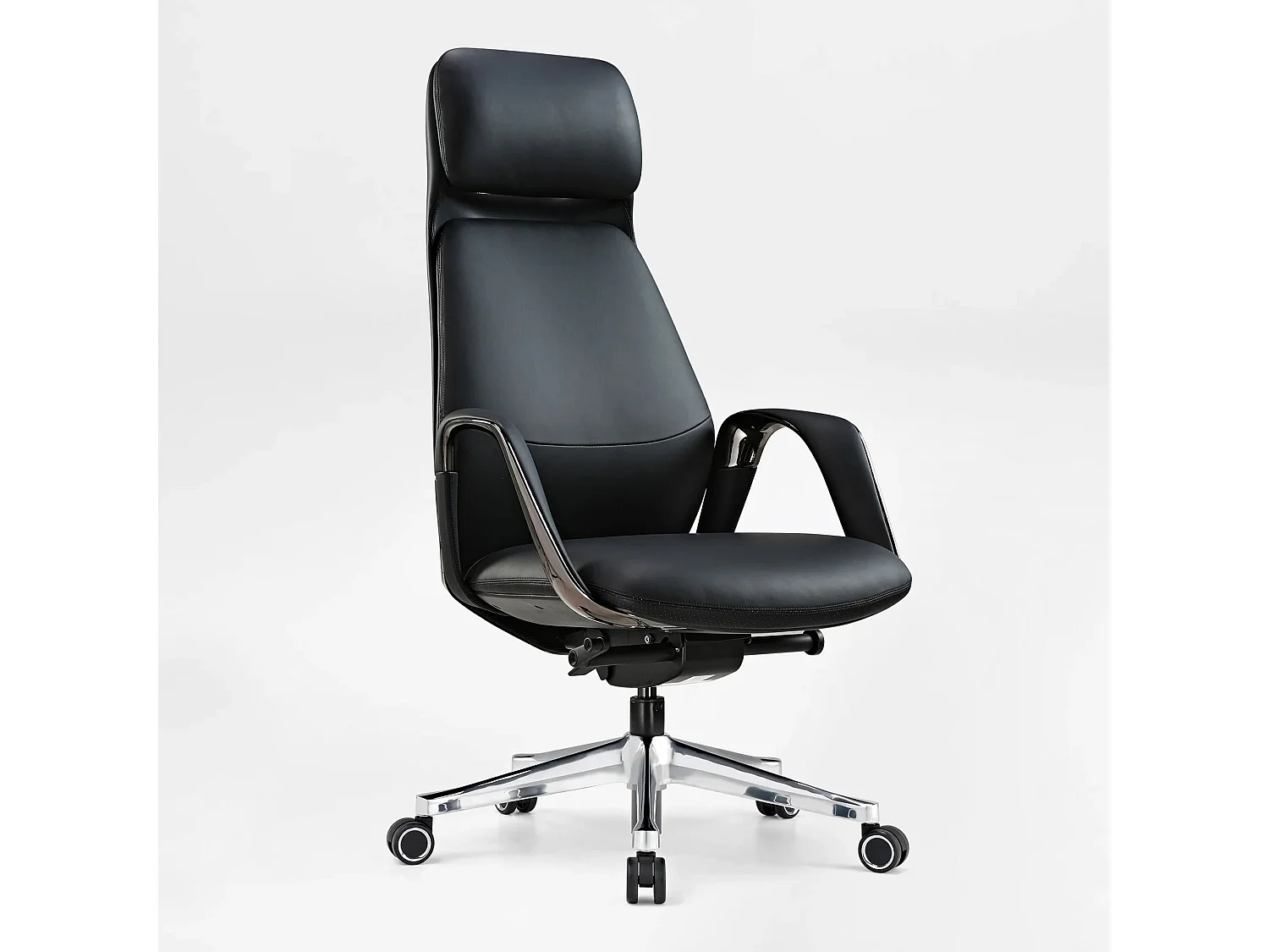 Chaise de bureau ergonomique avec accoudoirs, hauteur et repose-tête réglables, 4 positions d'inclinaison verrouillables de 90° à 139° - Couleur beige