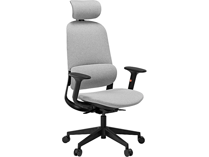 Chaise bureau ergonomique tissu, fauteuil avec appui-tête et soutien lombaire. Hauteur ajustable, inclinaison réglable de 100° à 120°, confort optimal