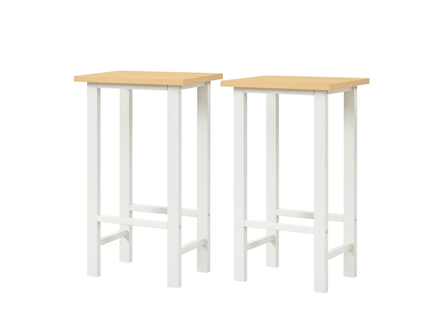 Îlot de cuisine extensible avec rangements, multiprises et 2 chaises - Blanc