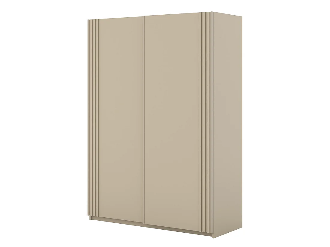 Armoire MONVIA 2 portes coulissantes cachemire avec fermeture silencieuse 150 cm