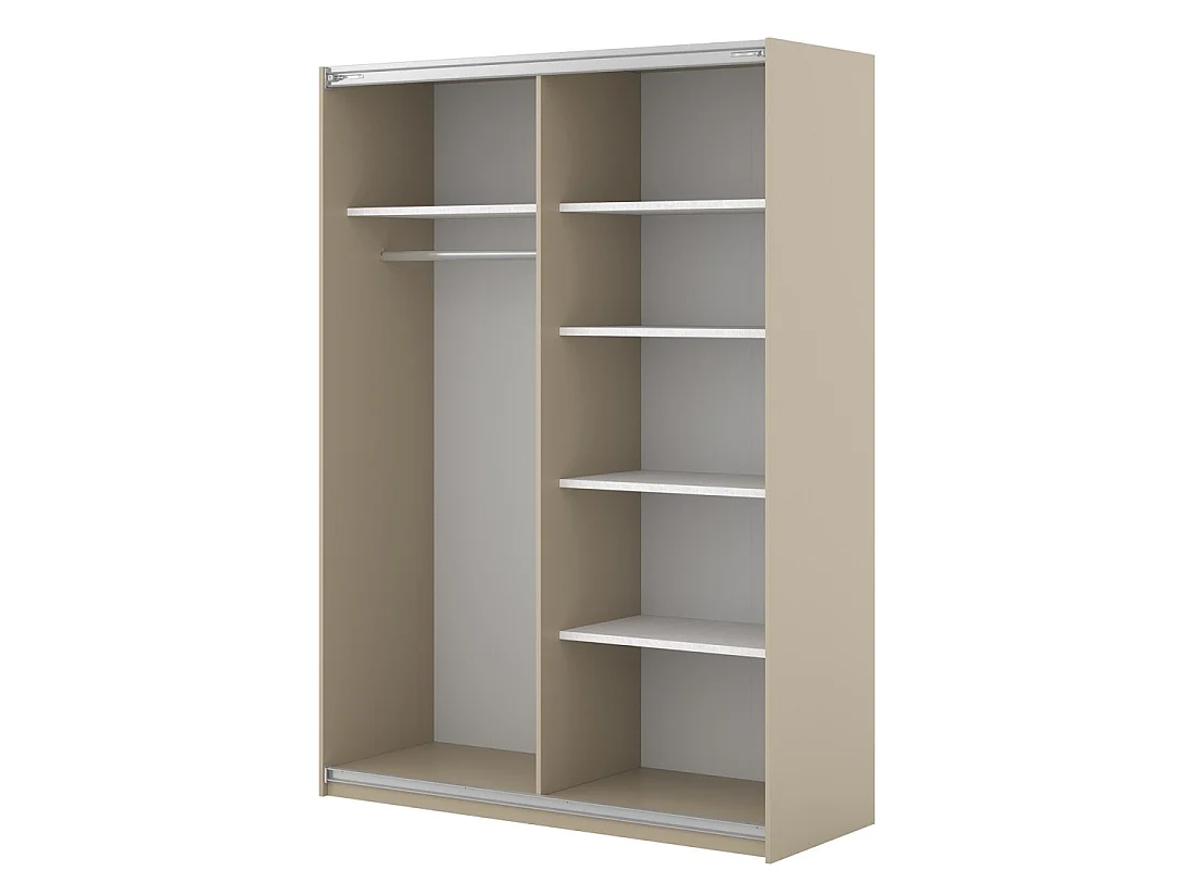 Armoire MONVIA 2 portes coulissantes cachemire avec fermeture silencieuse 150 cm