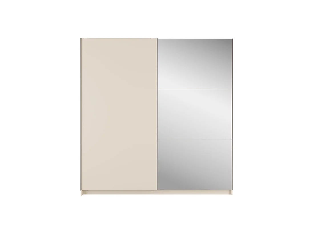 Armoire ARSALA 2 portes coulissantes avec miroir beige sable 151 cm