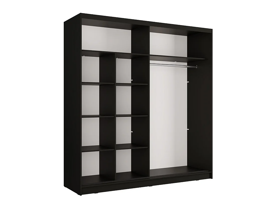 Armario KAZU 2 puertas correderas con espejo gris grafito 205 cm