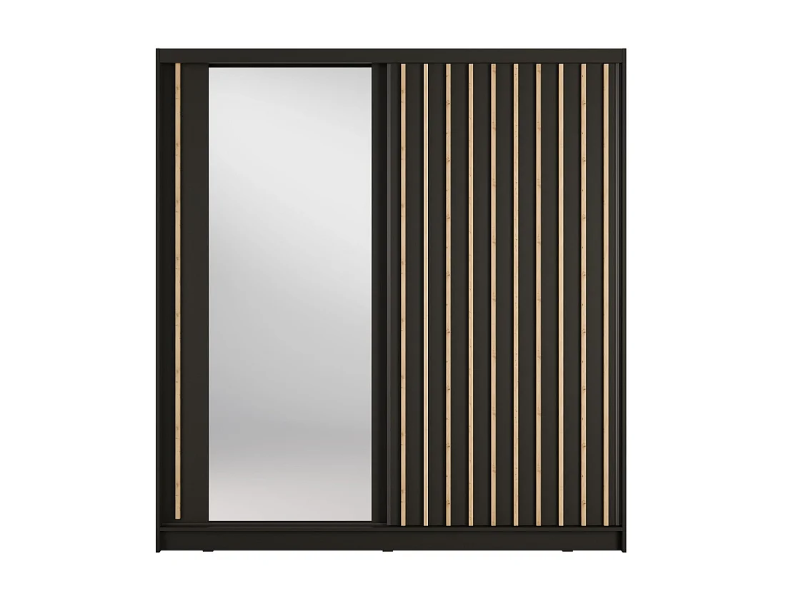 Armario KAZU 2 puertas correderas con espejo gris grafito 205 cm