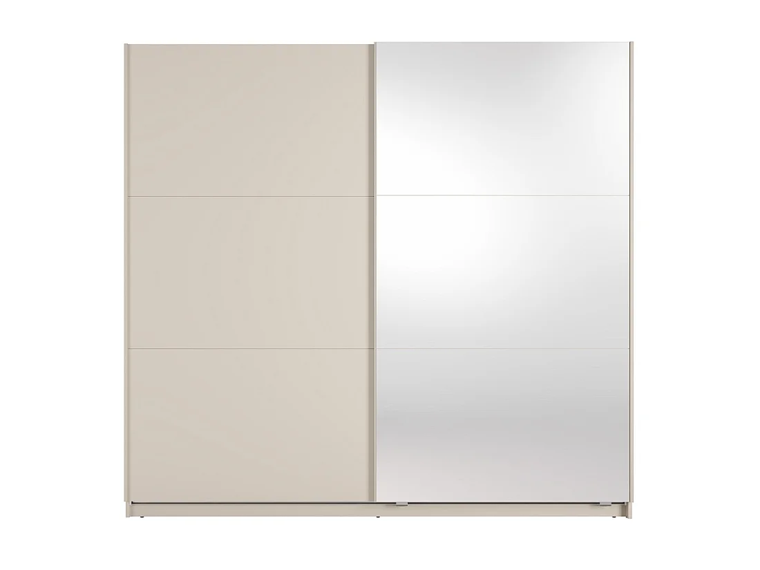 Kledingkast VENEZIA met open LED-dressing en verborgen kasjmier spiegels 221 cm