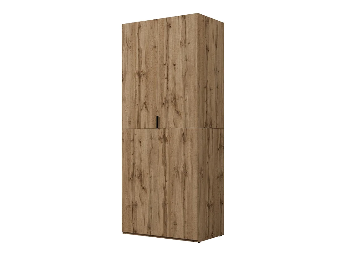 Armario CALMIA de roble natural 90 cm con armario y estanterías