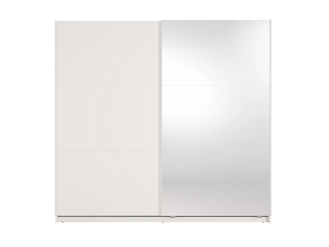 Kledingkast VENEZIA met open LED dressing en spiegels mat wit 221 cm