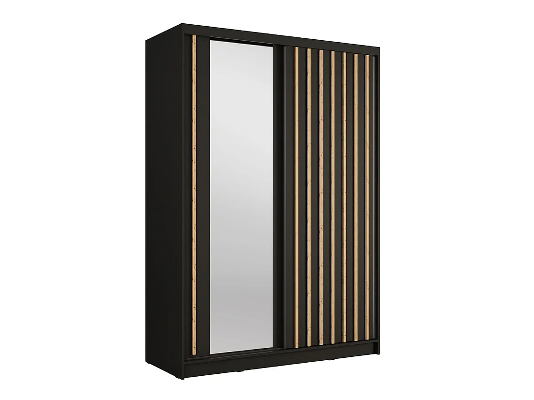 Armario KAZU 2 puertas correderas con espejo gris grafito 155 cm