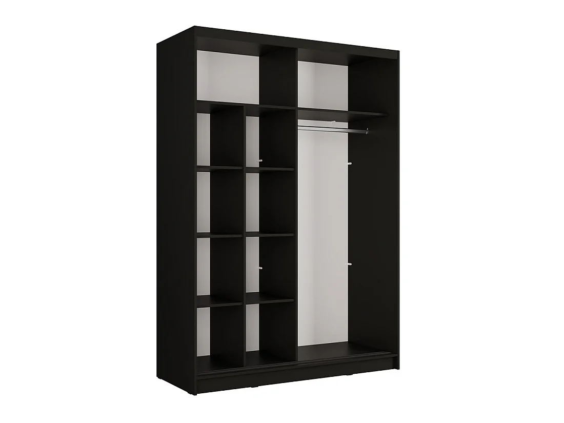 Armario KAZU 2 puertas correderas con espejo gris grafito 155 cm