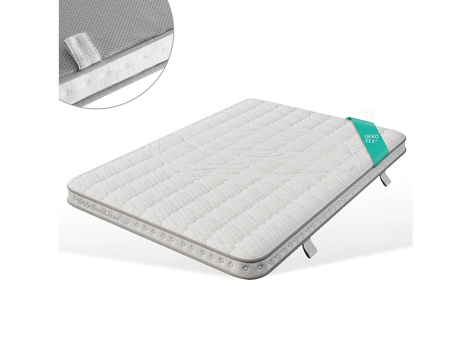 Tonnentaschenfederkernmatratze 140 x 200 cm - Härtegrad H3 - einzeln in 7 Zonen verpackt - enthält Kaltschaum - rollbar - OEKO-TEX zertifiziert - Weiß