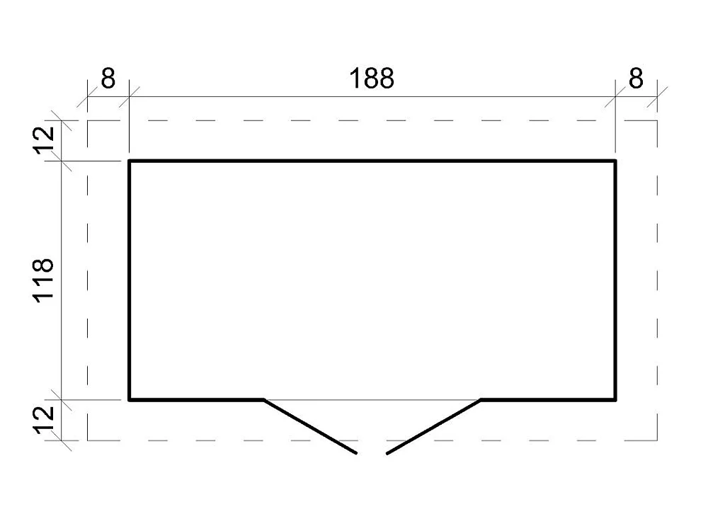 Holz Gartenhaus - 142x204xH200 cm / 2.22 m² - M311F1