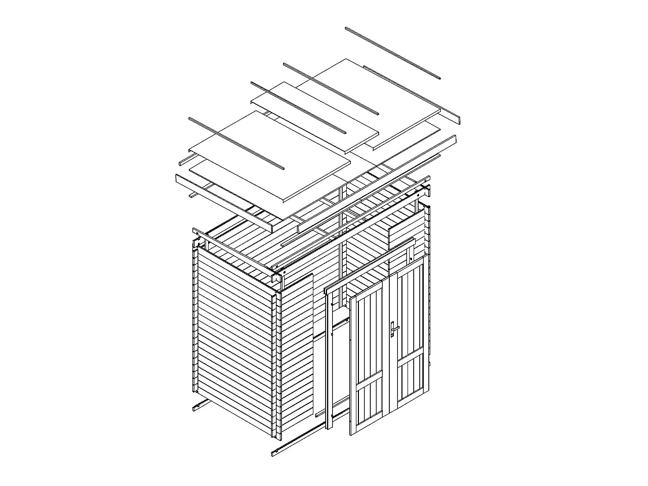 Holz Gartenhaus - 142x204xH200 cm / 2.22 m² - M311F1