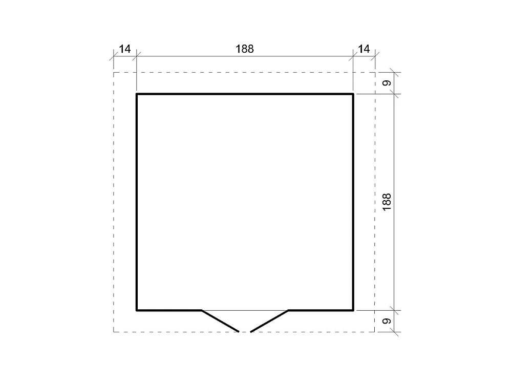 Abri de Jardin en Bois - 206x216xH218 cm / 3.53 m² - M343C1