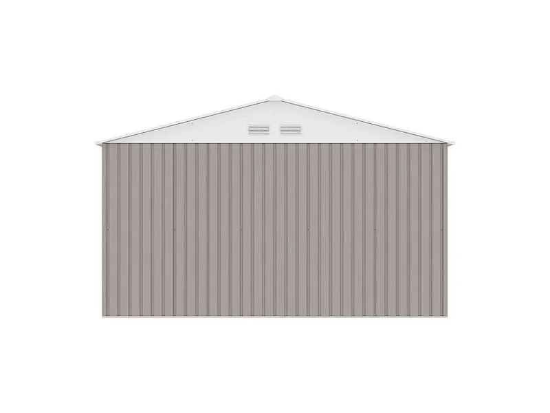 Abri de jardin en métal 10,2 m² - Kit d'ancrage inclus - Taupe