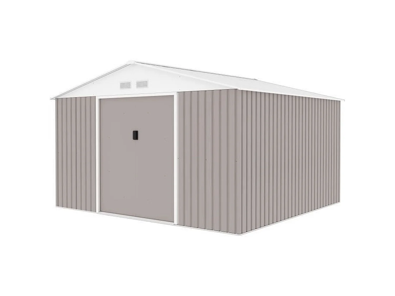 Abri de jardin en métal 10,2 m² - Kit d'ancrage inclus - Taupe
