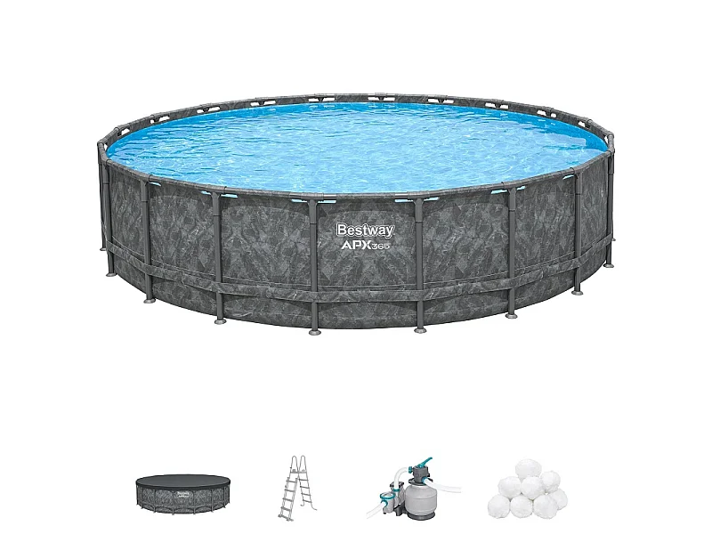 Piscine tubulaire ronde Bestway APX 365 6,10 x 1,32 m + Filtration + Accessoires