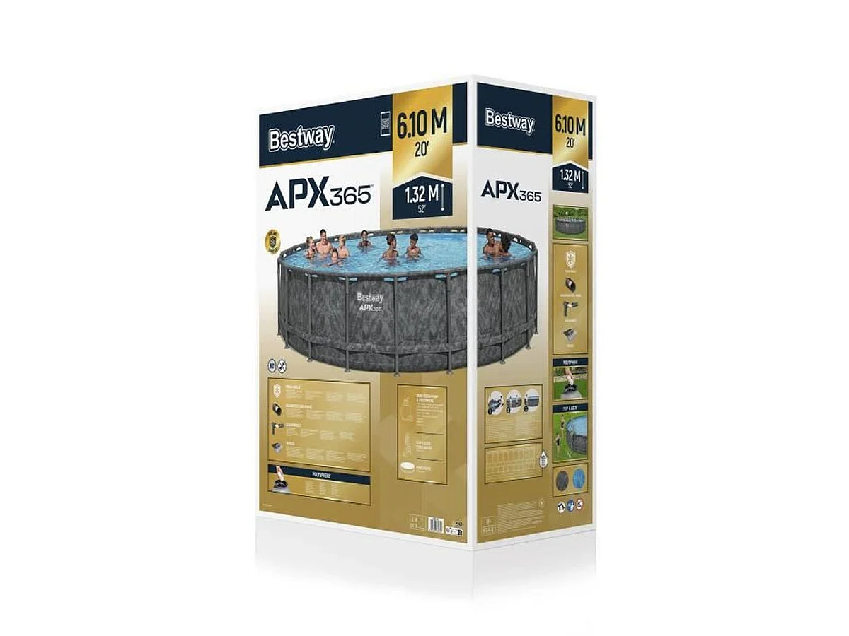 Piscine tubulaire ronde Bestway APX 365 6,10 x 1,32 m + Filtration + Accessoires